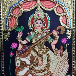 Sri Saraswathi Devi Tanjore Painting