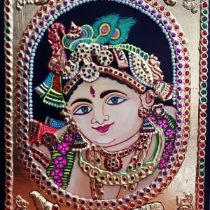 Sri Krishna Face Tanjore Painting