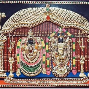 Sri Balaji with Padmavathi Devi – Tanjore Painting